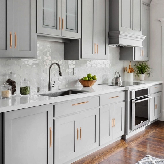 Cabinet Pull Slim Bridge Design Matte Black Gold Gray Multi Finish Set