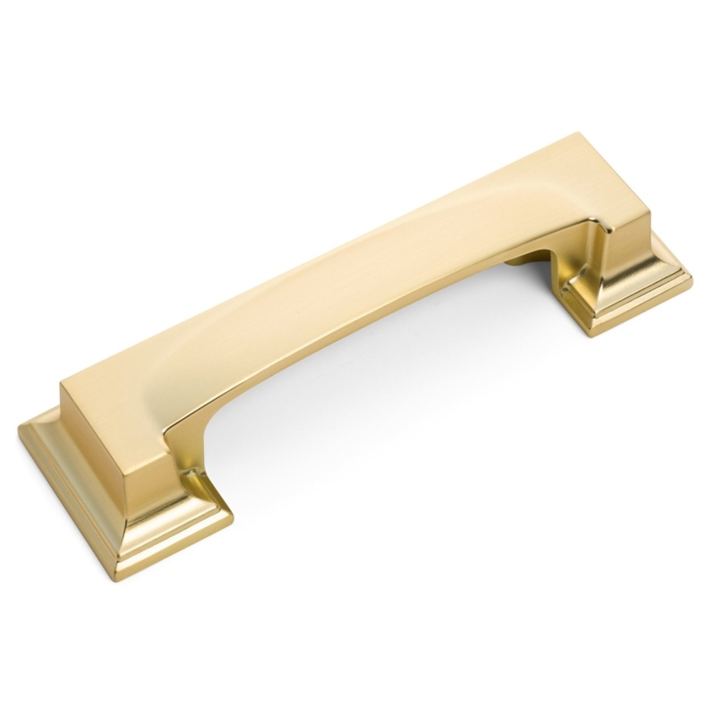 Cabinet Pull: Slim Brushed Finish Rectangular Silhouette with Square Feet