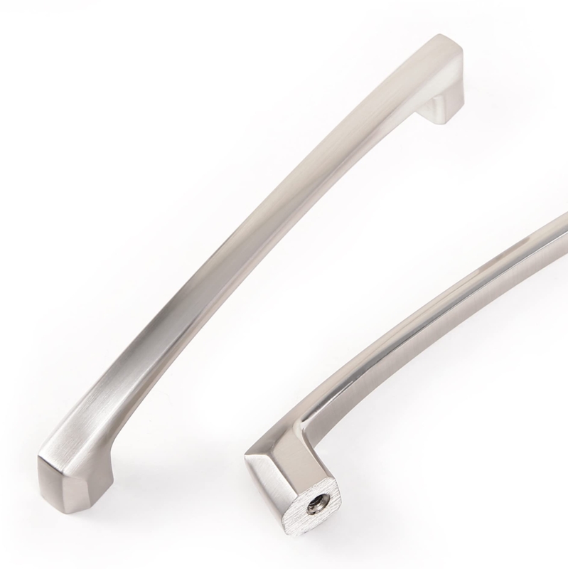 Cabinet Pull, Slim Cylindrical Shape, Brushed Satin Nickel