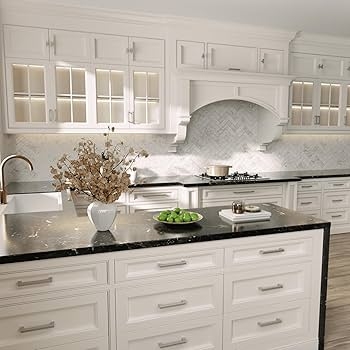 Cabinet Pull, Square Profile, Brushed Nickel, Minimalist Geometry