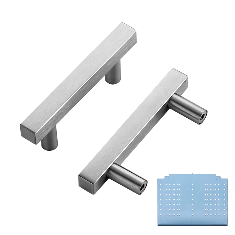 Cabinet Pull Square Profile Brushed Nickel Modern Minimalist Hardware