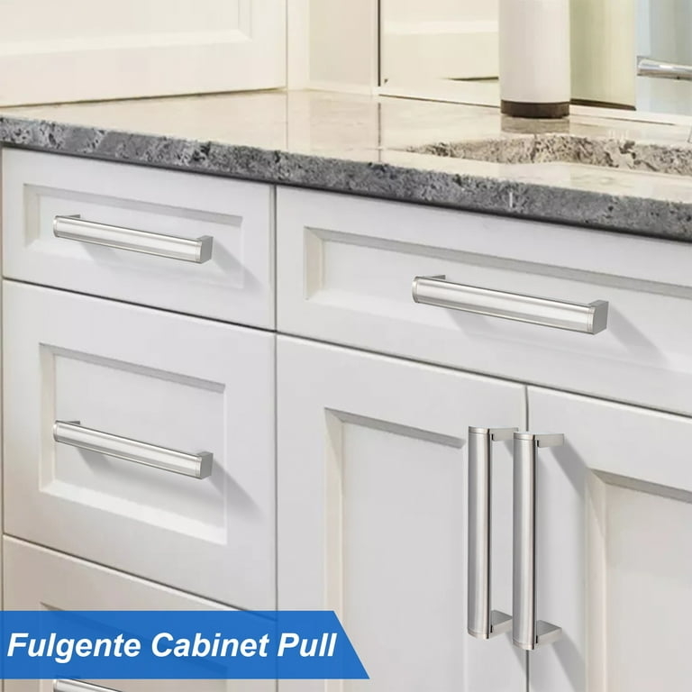 Cabinet Pull, T-Bar Shape, Brushed Finish, Clean Lines