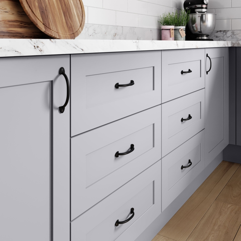 Cabinet Pull Textured Iron Arch Silhouette Rustic Farmhouse Style
