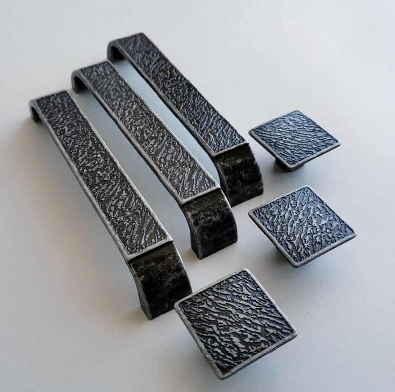 Cabinet Pull Titanium Grey Matte Metallic Minimalist Set