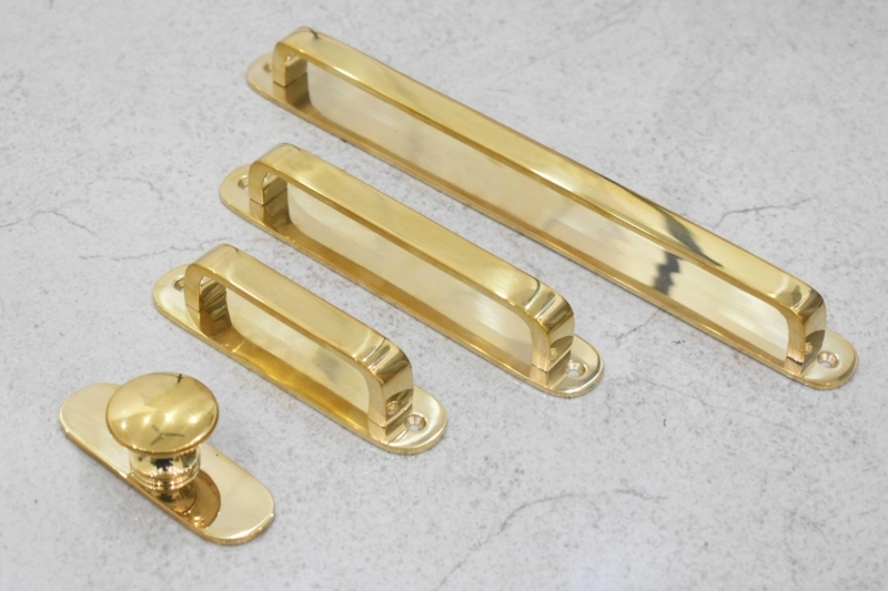 Cabinet Pull Unlacquered Brass Round Handle Backplate Traditional Metal