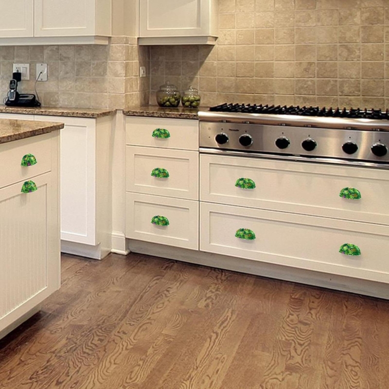 Cabinet Pulls Green Frog Shaped Whimsical Floral Nursery Hardware