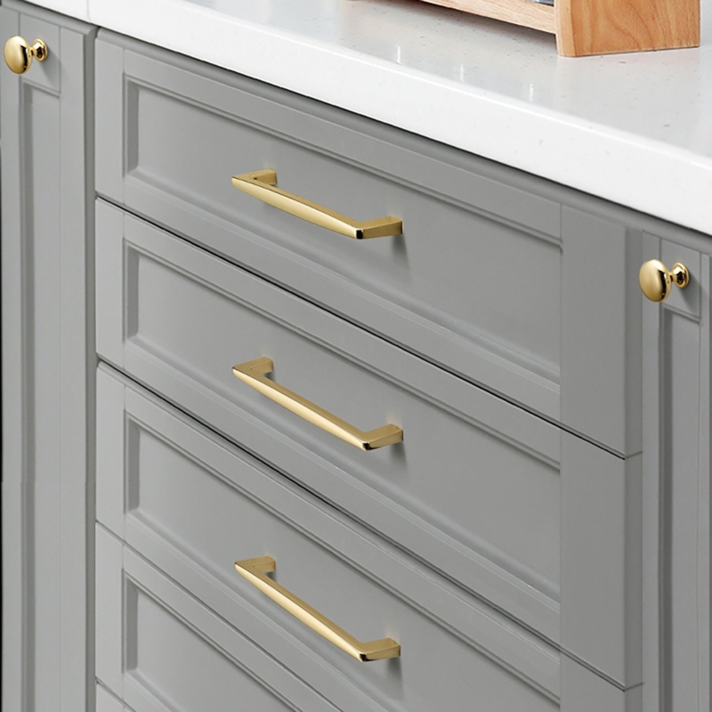 Cabinet Pulls: High Polished Finish Set with Geometric Minimalist Shapes