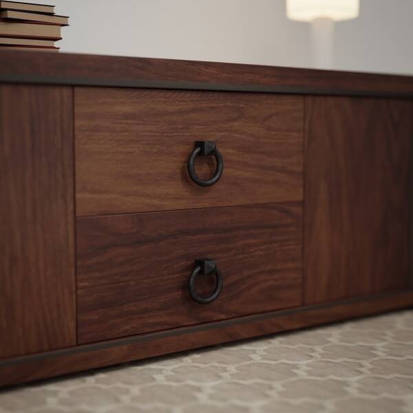 Cabinet Pulls Matte Black Drop Ring Mission Style Drawer Pulls Set