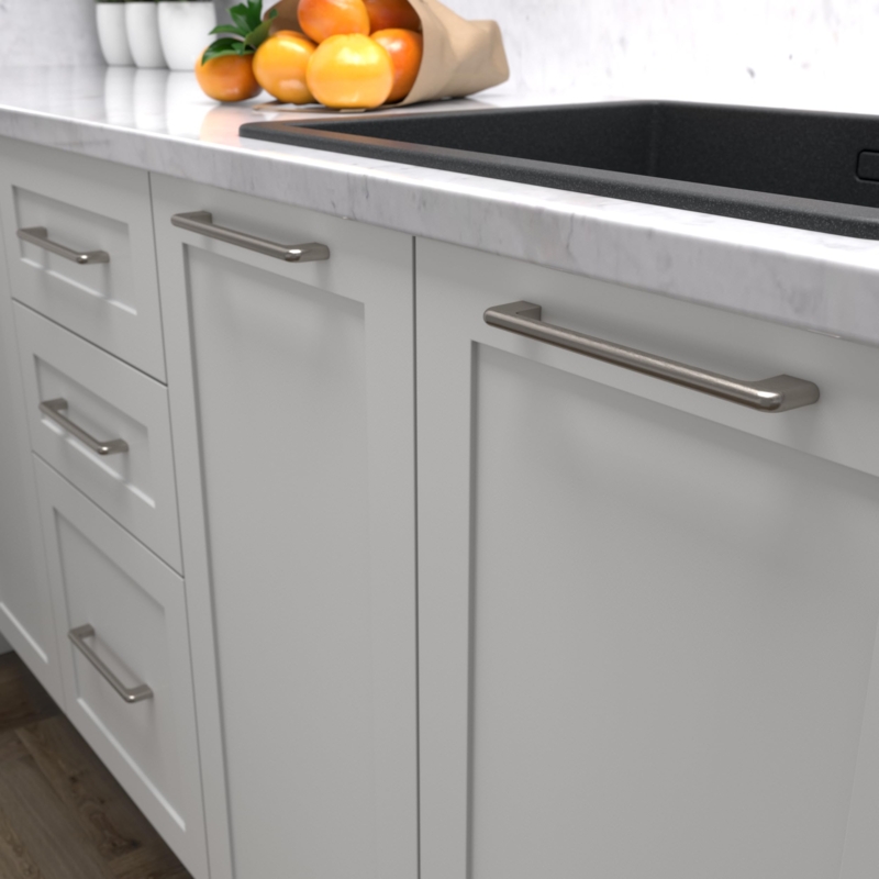 Cabinet Pulls: Minimalist Rectangular Bar Handles, Brushed Nickel Finish