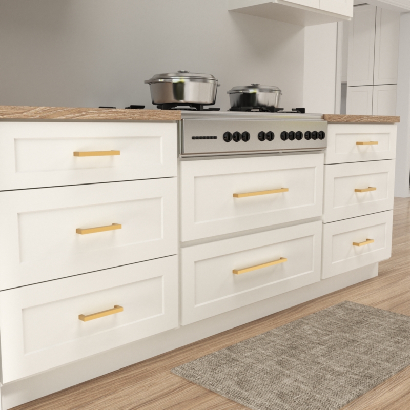 Cabinet Pulls: Modern Silver Square Profile with Versatile Orientation