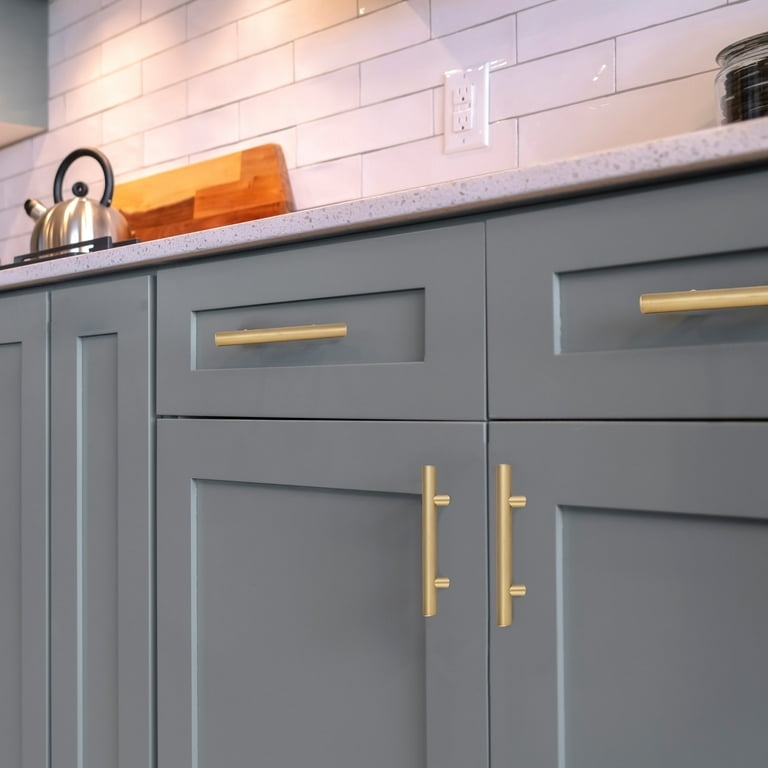 Cabinet Pulls: Satin Finish Cylindrical Bar with Straight Silhouette