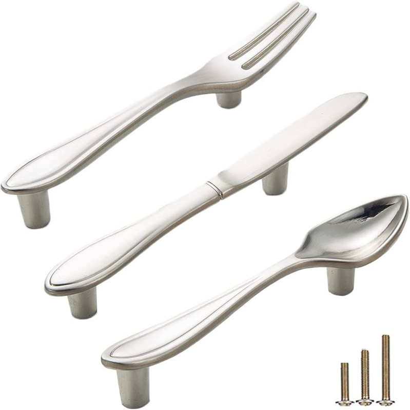 Cabinet Pulls Silver Cutlery Whimsical Kitchen Cabinet Hardware