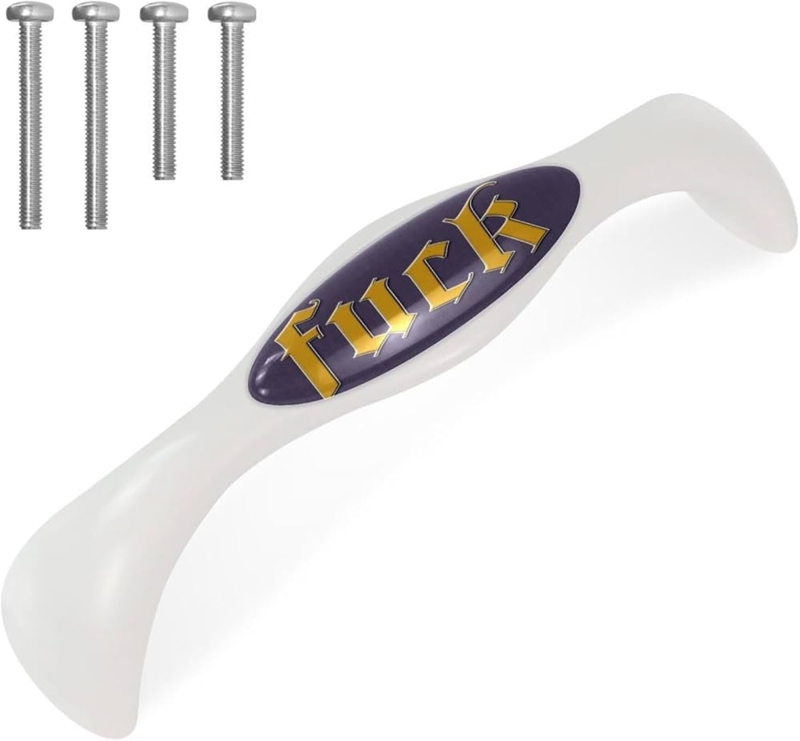 Cabinet Pulls White T-Bar Typographic Novelty Hardware
