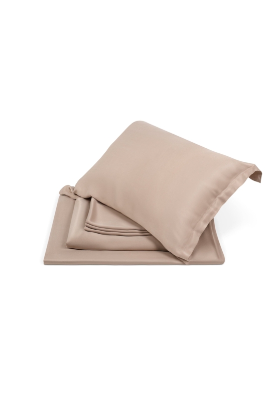 Calming Beige Full Bedding Set | Duvet Cover, Flat Sheet & Pillowcases Single 140x200 cm / US