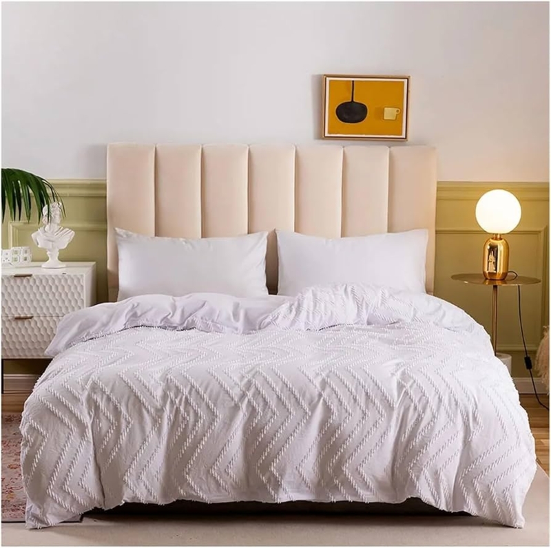 Charcoal Gray Duvet Cover Set Washed Texture Solid Scandinavian Style