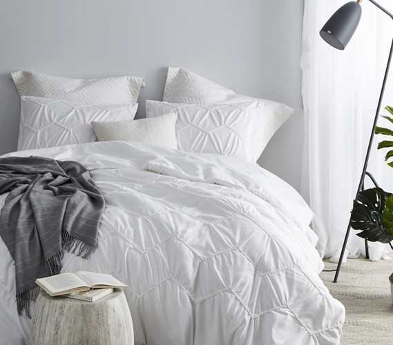 Chevron Texture Comforter Set Cute College Dorm Bed Sets