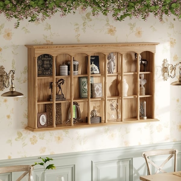 Classic White Grid Wall Shelf Cubby Mug Organizer