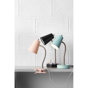 Clip On Lamp Matte Conical Shade Gooseneck Arm Rotary Switch