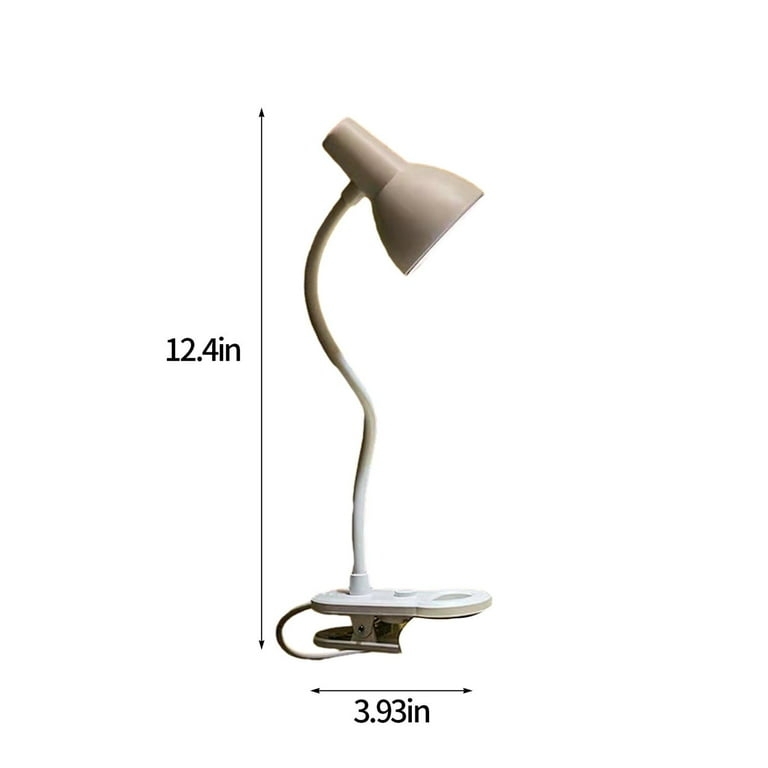 Clip On Lamp White Matte Ring Light Gooseneck Arm Clamp Base