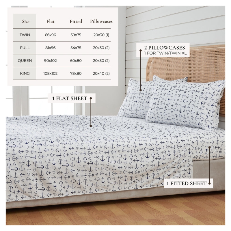 Coastal Microfiber Bed Sheet Set | Newport Collection by Great Bay Home
