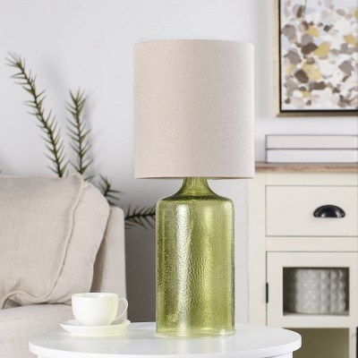 Coastal Modern Tall Table Lamp Meadow Green Seeded Glass