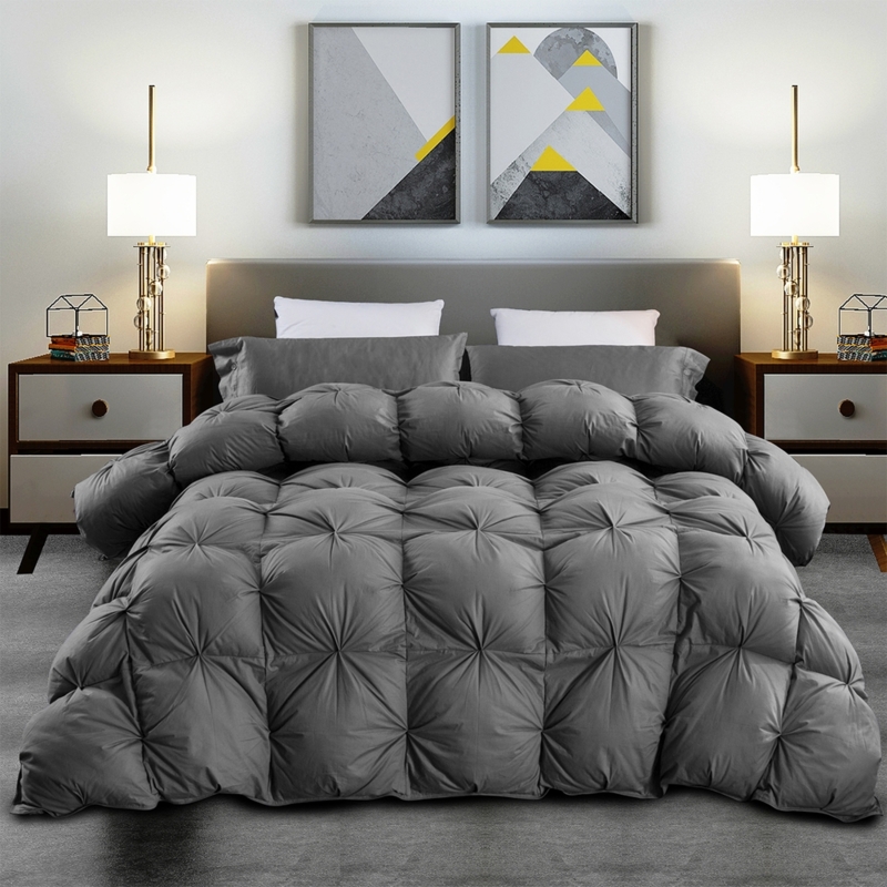 Comforter Gray Pinch Pleat Texture Contemporary Textured Bedding
