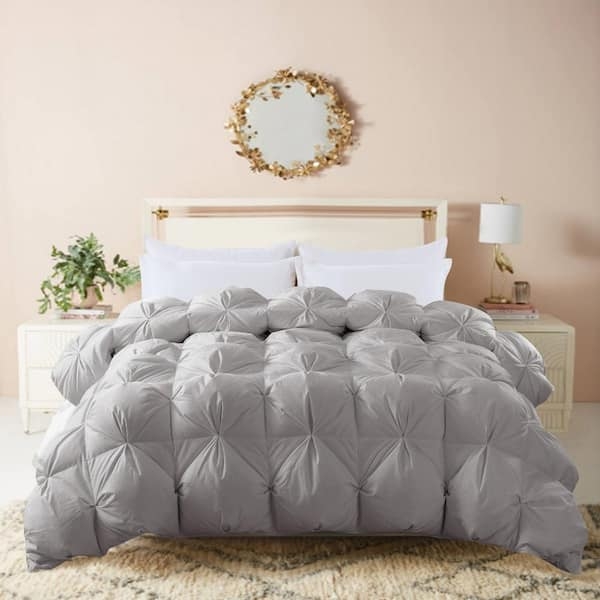Comforter Grey Pintuck Stitch Heavy Weight Textured Bedding