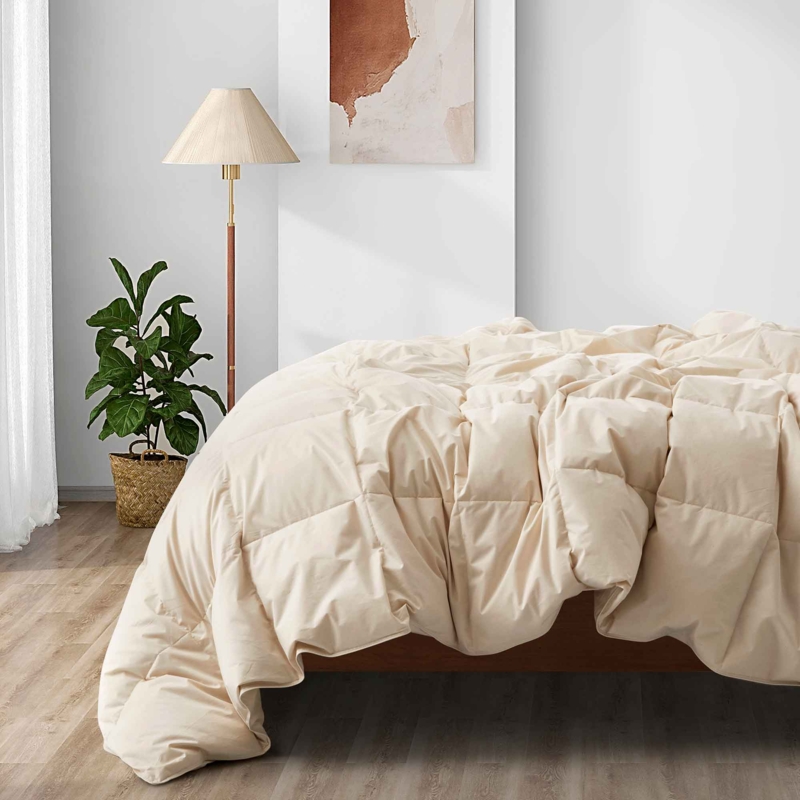 Comforter Oatmeal Box Stitch Quilting Piped Edges Organic Modern