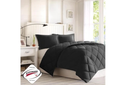 Comforter Set Black Diamond Quilting Modern Crisp Contrast