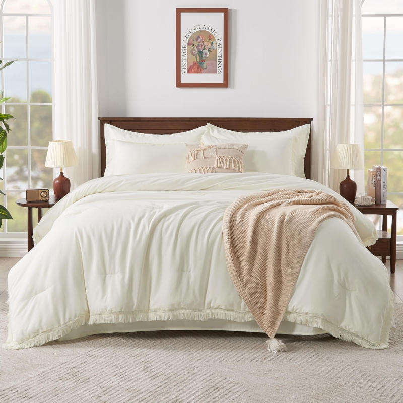 Comforter Set Boho Tassel Fringe Textured Bedding Ideas