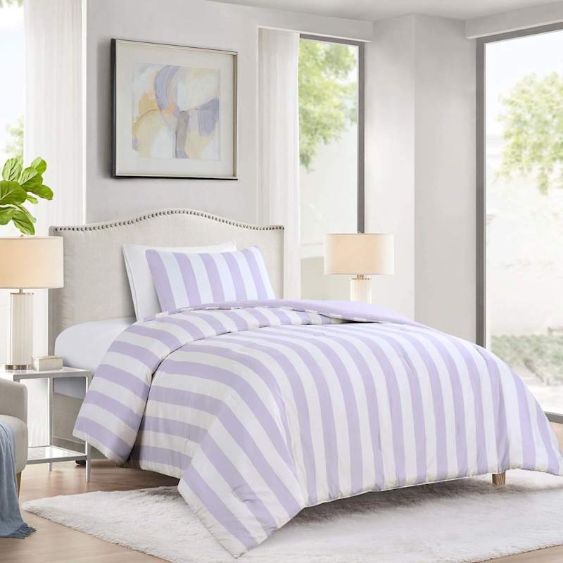 Comforter Set Cabana Stripes Twin Size Two Piece Set Fabric