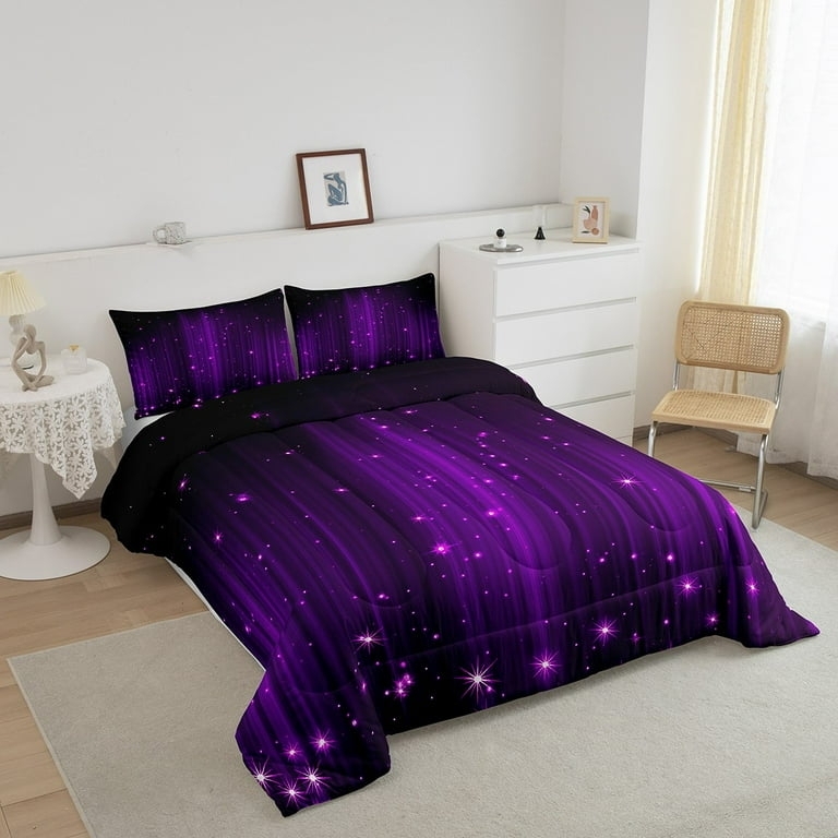 Comforter Set Glitter Print Ombre Gradient Sparkle Effect
