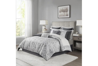 Comforter Set Metallic Jacquard Weave Damask Pattern Bedding