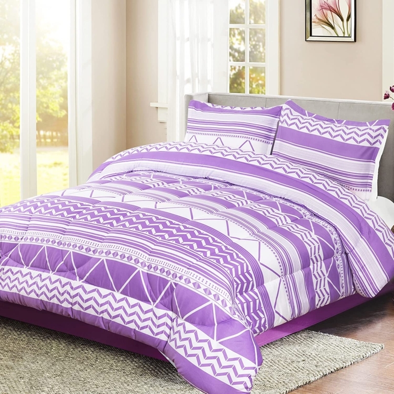 Comforter Set Modern Farmhouse Box-Stitch Quilting Cozy Bedroom Bedding