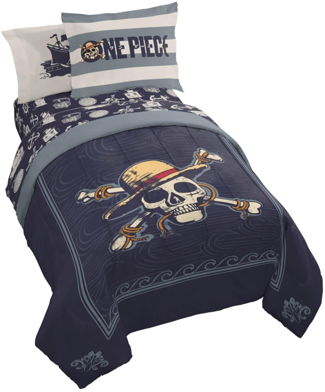 Comforter Set Navy Blue One Piece Anime Graphics Character Print
