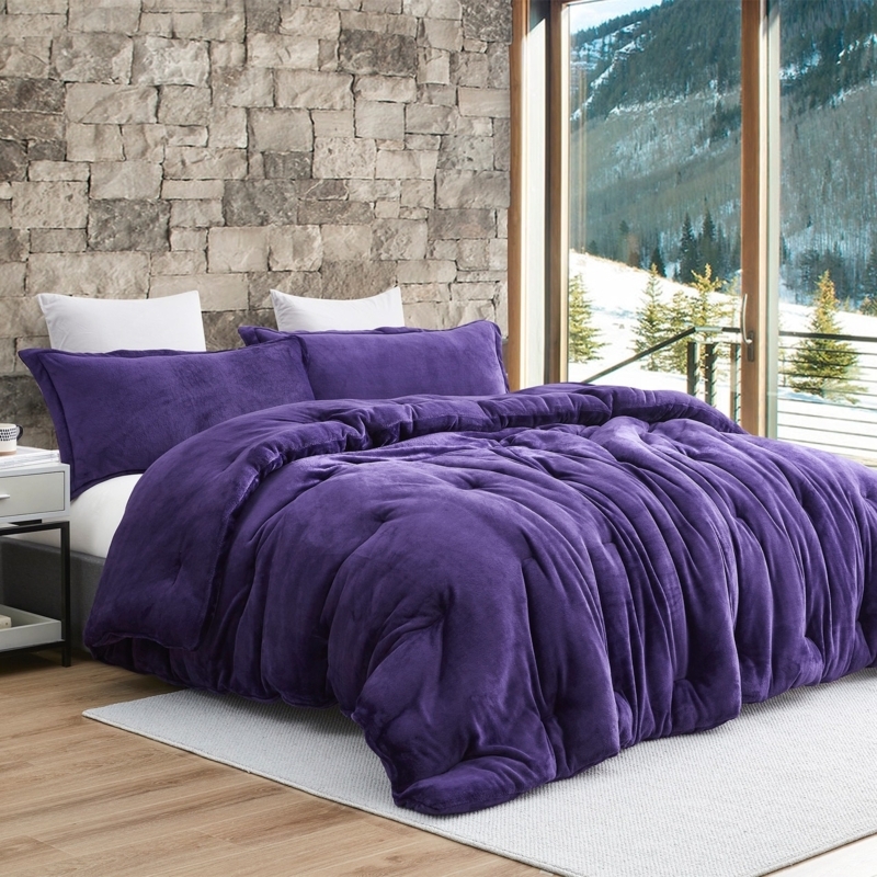 Comforter Set Oversized High-Pile Plush Fabric Cozy Maximalist Bedding