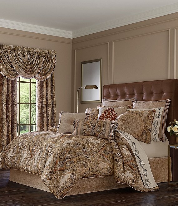 Comforter Set: Raised Chenille Texture with Oversized Damask Pattern.