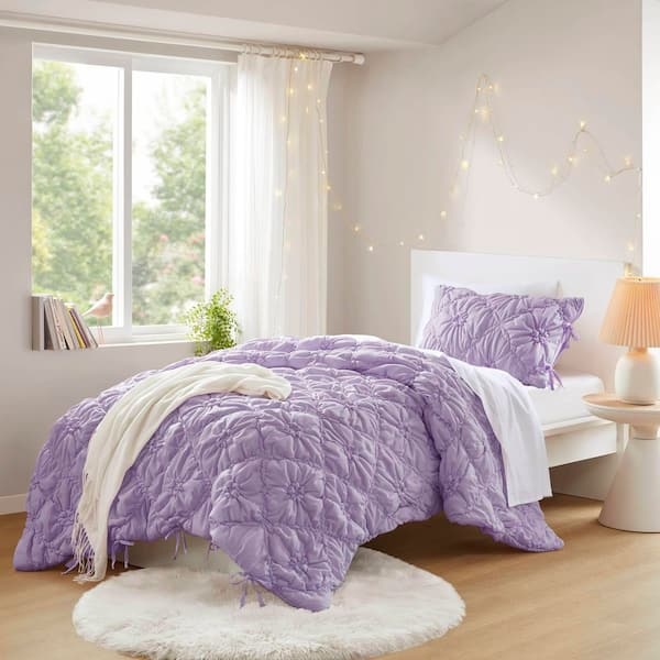 Comforter Set Rectangular Quilted Detail Stitched Texture Fabric