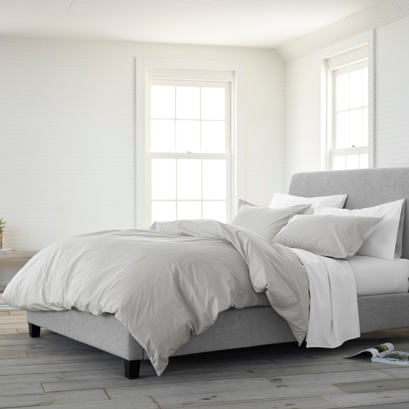 Comforter Set Solid Gray Percale Texture Minimalist Studio