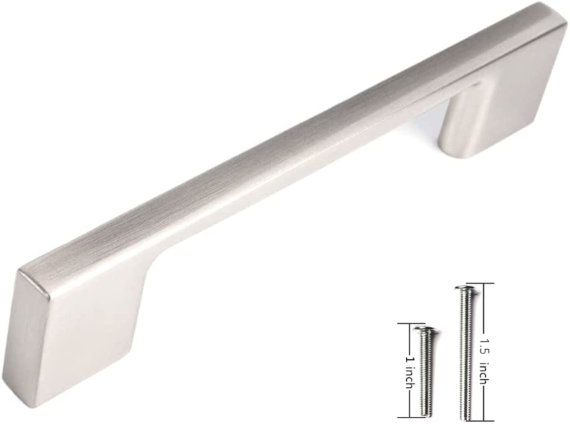 Contemporary Cabinet Handle, Matte Black with Slim Rectangular Profile