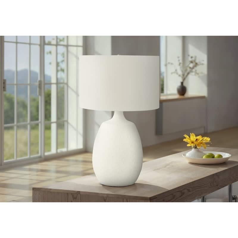 Contemporary Table Lamp, Geometric Faceted Base with Angular Folds in Resin.