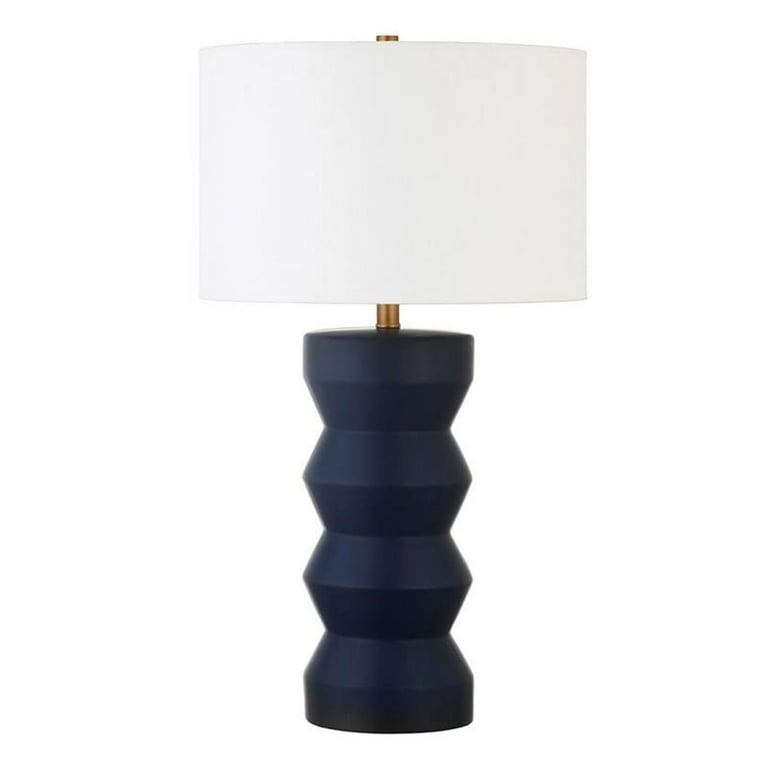 Contemporary Table Lamp: Matte Finish with Vertical Ribbed Texture