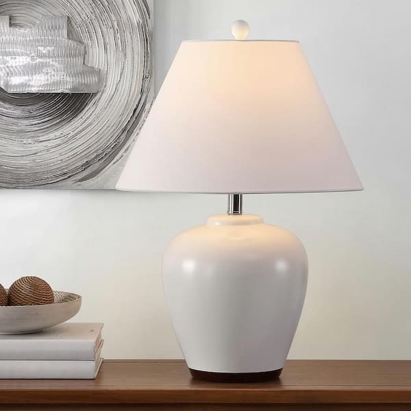Contemporary Table Lamp Sculptural Pedestal Base with Geometric Texture