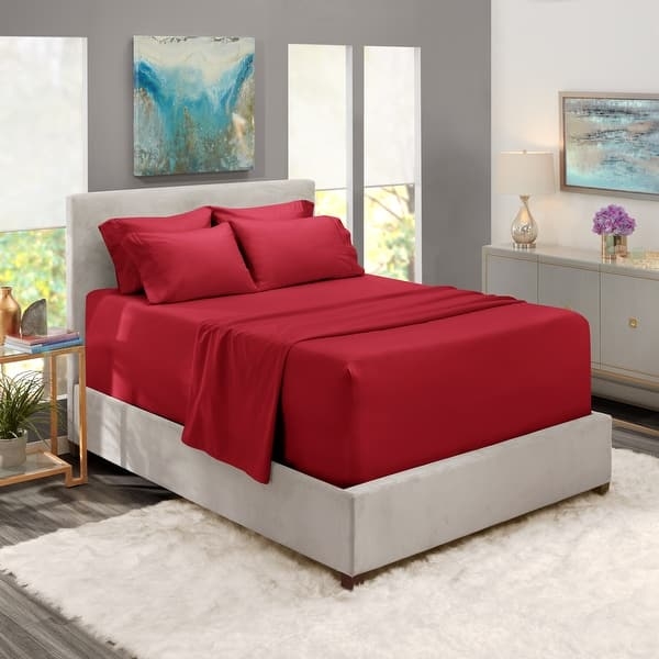Coordinated Bed Sheet Set Light Gray Extra Pillowcases Folded