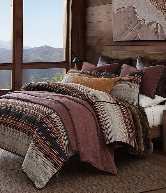 Copper Chenille Duvet Cover Set with Linear Texture