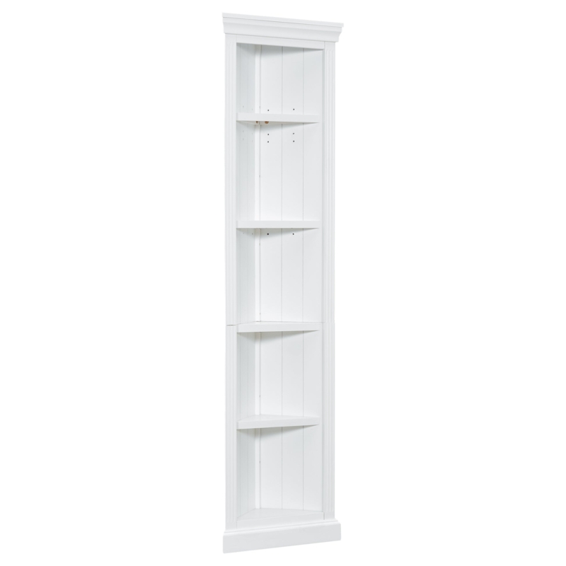 Corner Bookcase 83 Inch Tall Five Tier Integrated LED Ambient Glow