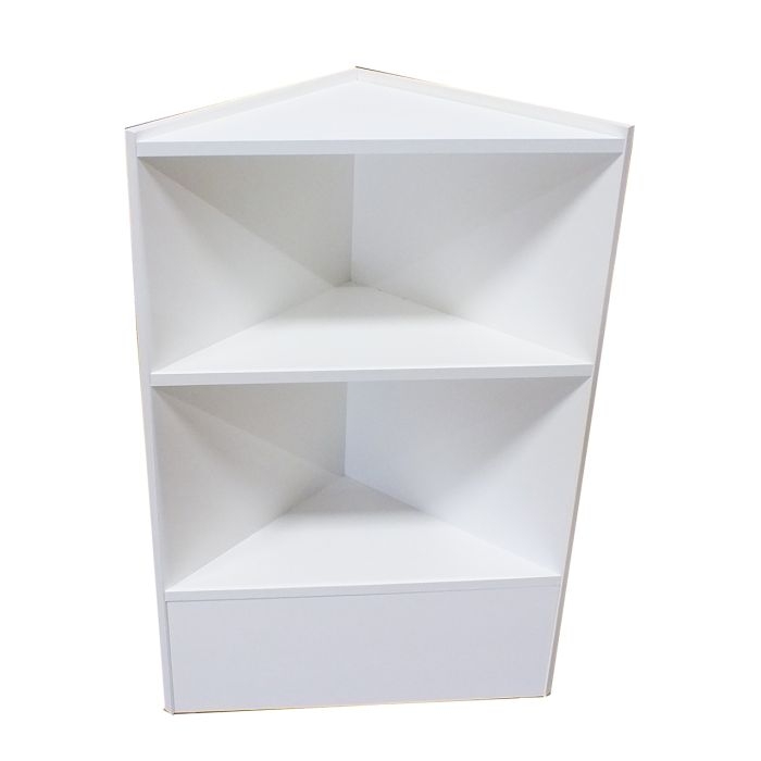 Corner Bookcase Five Tier Closed Back Triangular Shelves Storage