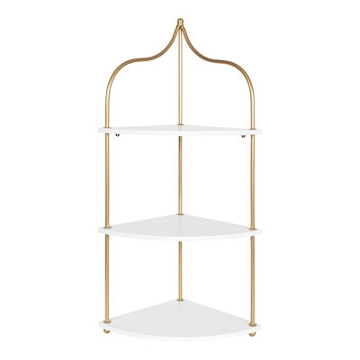 Corner Shelf Staggered Tiers Espresso Finish Floating Design Modern