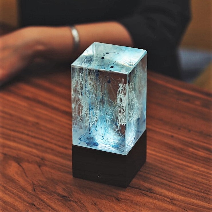 Cosmic Nebula Table Lamp, Teardrop Shape Ambient Light.