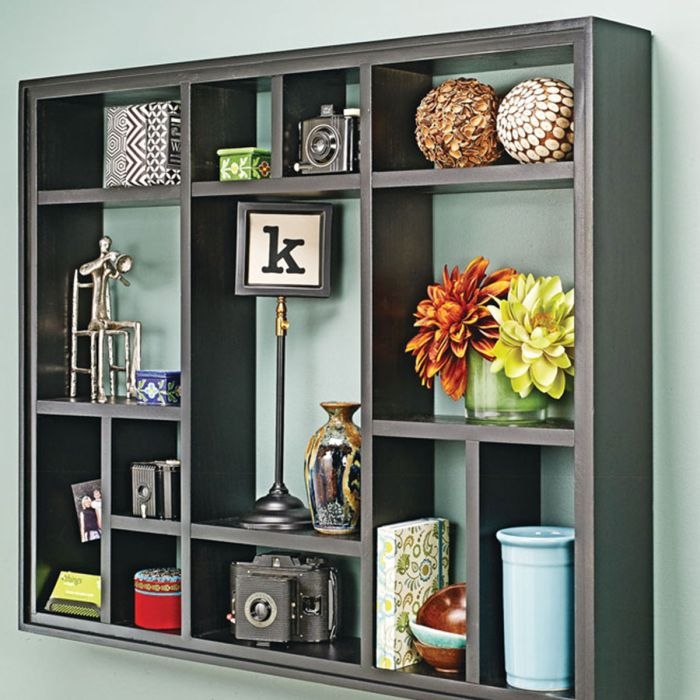 Craftsman Wall Shelf: Three Tier Wood with Visible Joinery Details